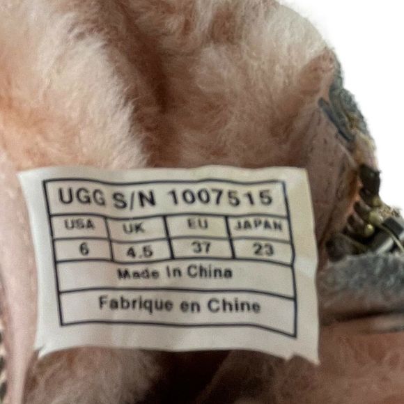 Ugg Australia Womens Sz 6 Mini Boots Pink Breast Cancer Awareness Shiny 1007515 - Picture 9 of 9